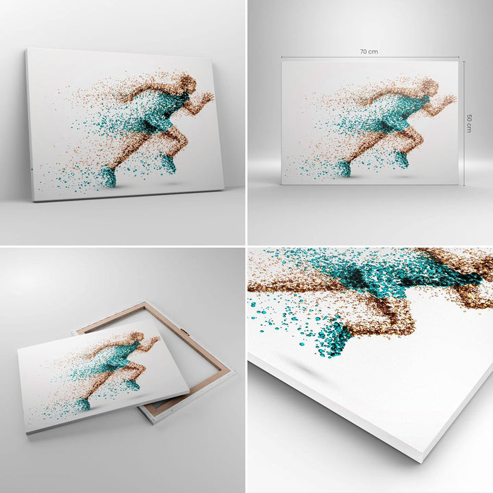 Bilder auf Leinwand Athlet sprinter sport läufer Leinwandbild 70x50cm Wandbilder Dekoration Wohnzimm