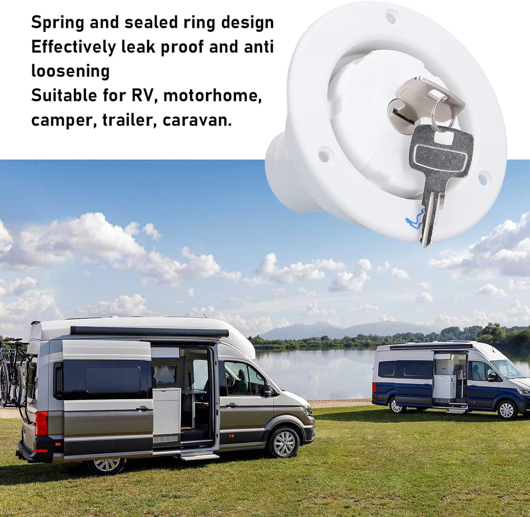 Buachois Tankdeckel 80mm Wassertankdeckel mit 2 Schlüsseln Auslaufsicherer Wasser Diesel Trinkwasser