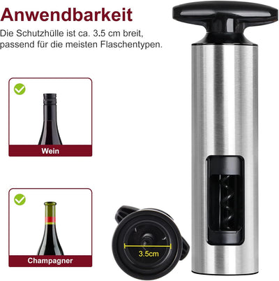 Weinflaschenöffner Set, HOOMIL 4-in-1 Weinöffner Set Profi Korkenzieher für Wein mit Folienschneider