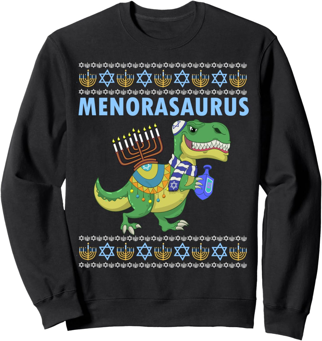 Chanukkah Pullover Rex Kind Hanukah Dinosaurier Menorasaurus Jungen Sweatshirt