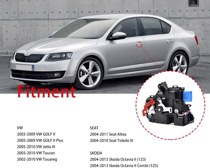 Golf 5 Türschloss Vorne Links, OTUAYAUTO Schloss Stellmotor mit Zentralverriegelung für Altea Touran