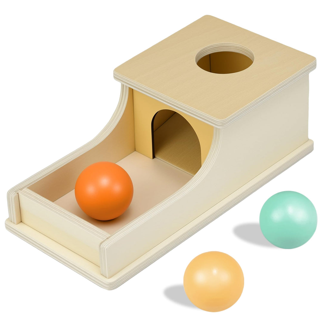 Montessori Spielzeug ab 1 Jahr, Montessori Object Permanence Box, Objektpermanenz Box für Baby 12-18
