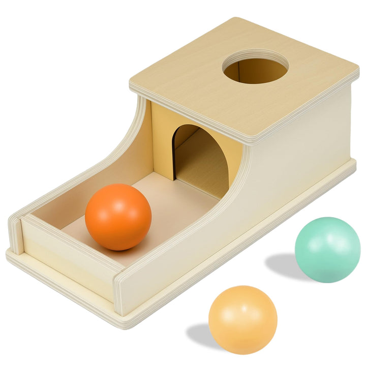 Montessori Spielzeug ab 1 Jahr, Montessori Object Permanence Box, Objektpermanenz Box für Baby 12-18