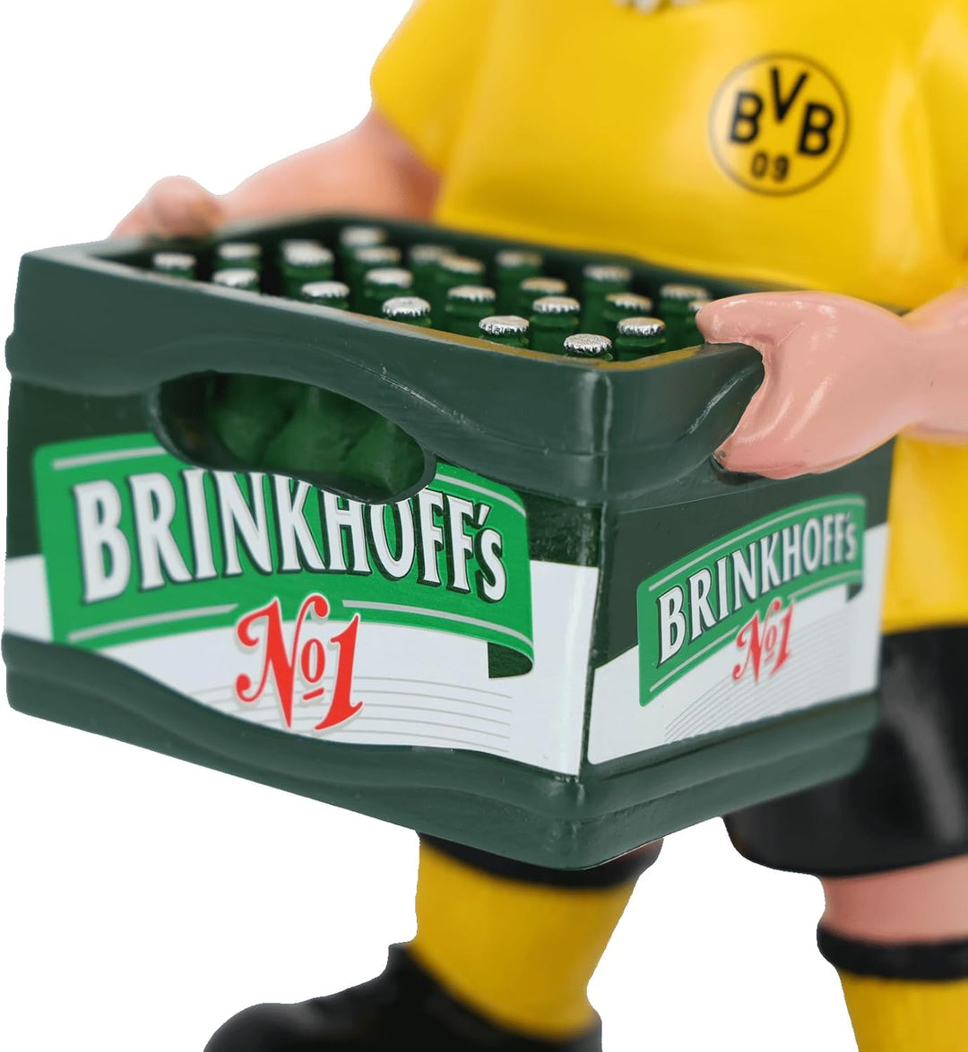 Borussia Dortmund Unisex – Erwachsene BVB Gartenzwerg Bierkasten Edition Kulturbeutel, Schwarz Mit N
