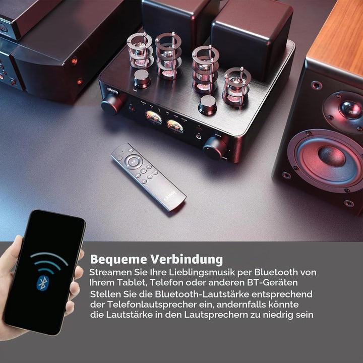 JTA50 2025 130W-Röhrenverstärker, HiFi-Verstärker der Einstiegsklasse mit BT 5.0, Fernbedienung, AUX