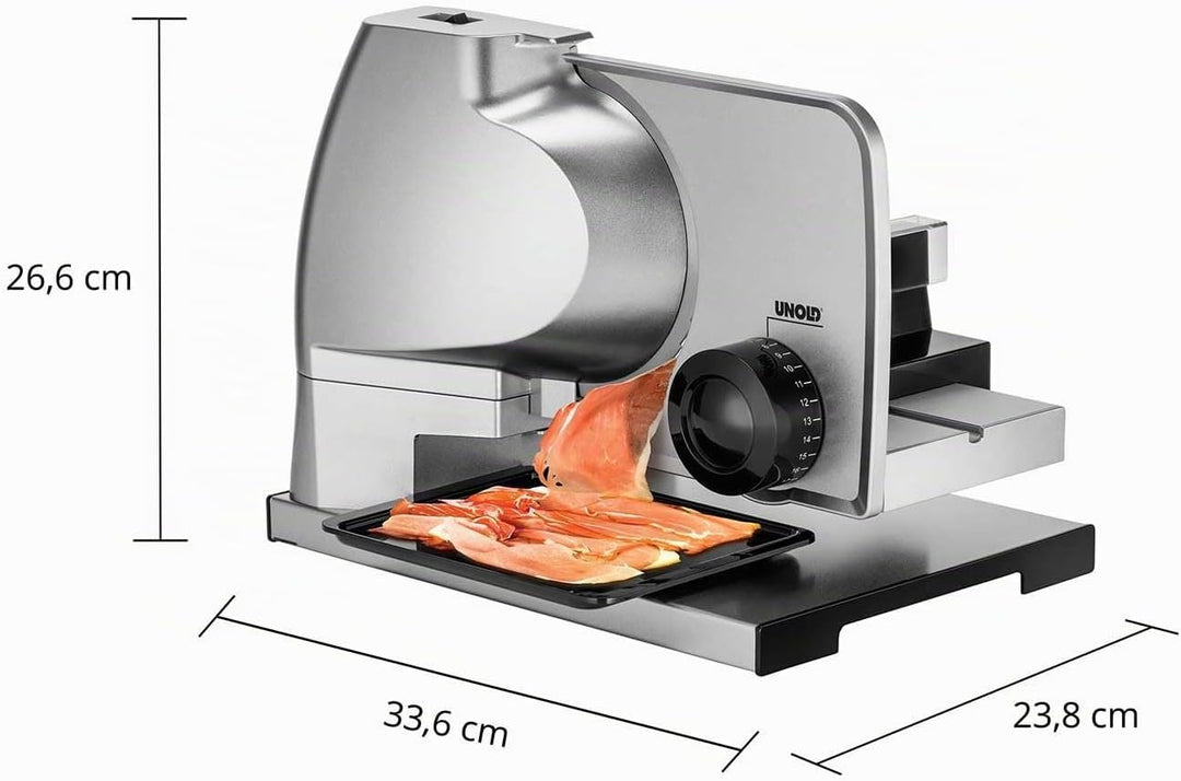 Unold 78826 ALLESSCHNEIDER Metall Plus, 100 W, freischwebend, Entnehmbares Edelstahl-Wellenschliffme