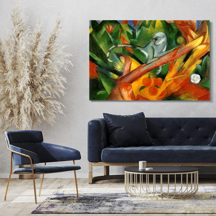 Printed Paintings Leinwand (80x60cm): Franz Marc - Das Äffchen (1912) 80x60 cm, 80x60 cm