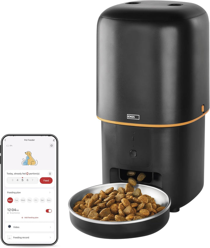 EMOS - GoSmart Futterautomat 4 l - WLAN Pet Care Futterspender mit App - Trockenfutter Automat für K