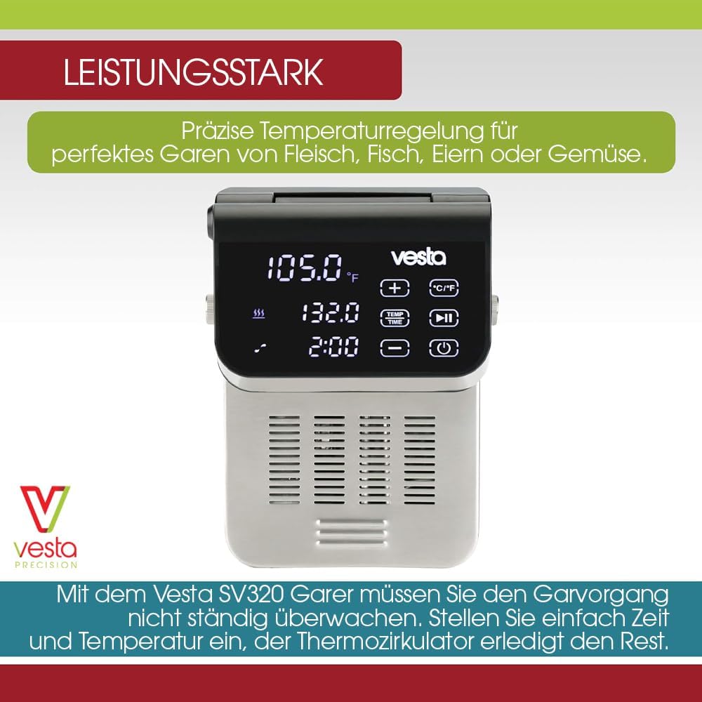 Vesta Precision Imersa Expert SV320 Professioneller Thermozirkulator zum Kochen bei niedrigen Temper
