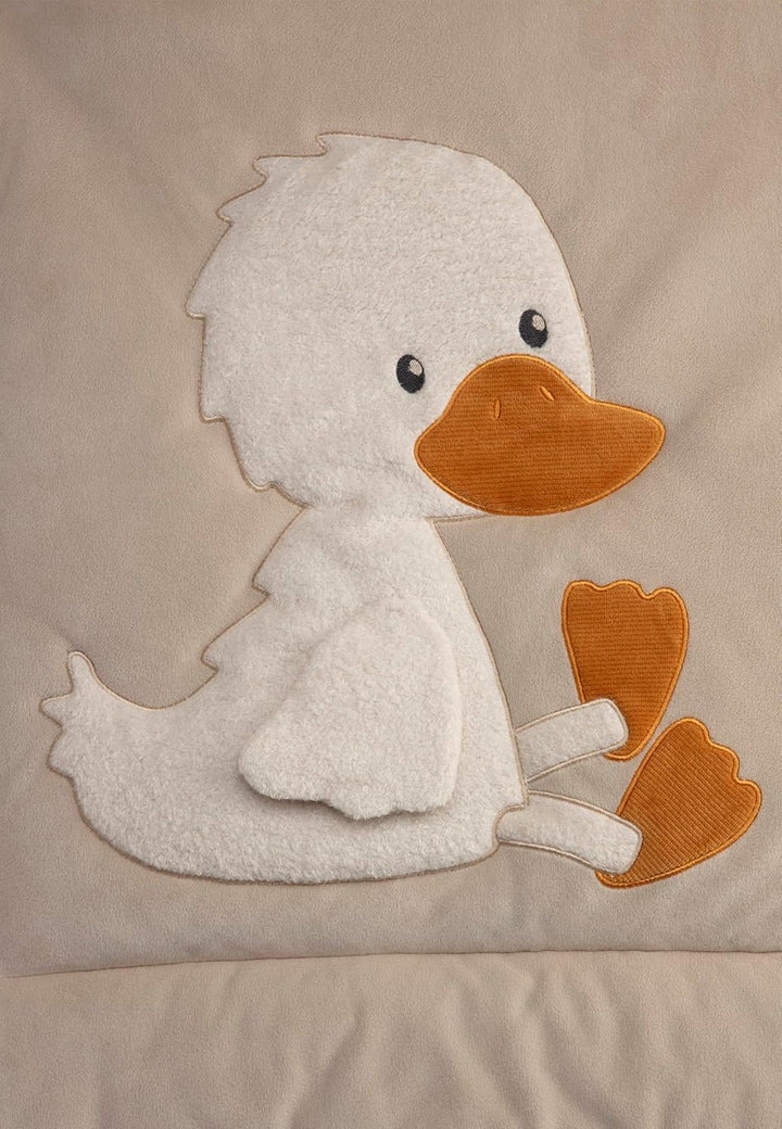 Spieldecke Ente Edda Lou, Baby Krabbeldecke 100 x 100 cm mit Spiegel, Knisterpapier, Quietsche und R
