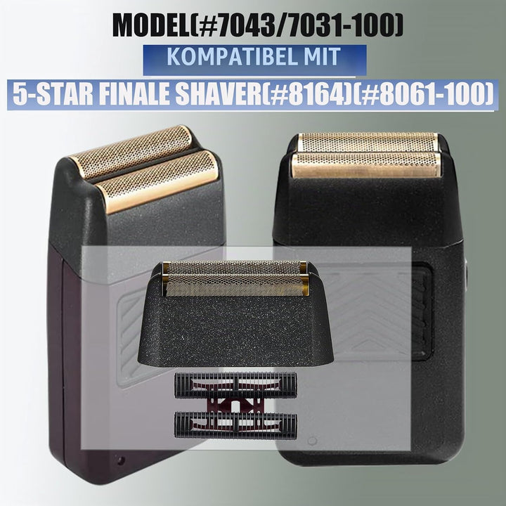 Finale 5 Star Rasierer, Ersatzfolie und -schneide, kompatibel mit Wahl Ersatzfolienköpfen 7043,schwa