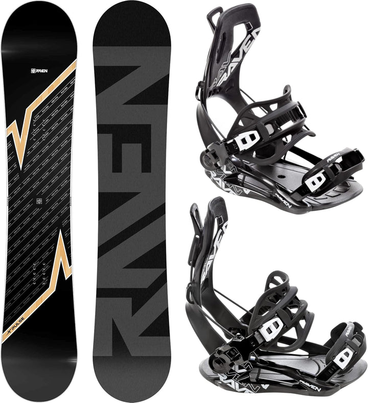 RAVEN Snowboard Set: Snowboard Pulse + Bindung Fastec FT360 159cm Wide + FT360 Black XL, 159cm Wide