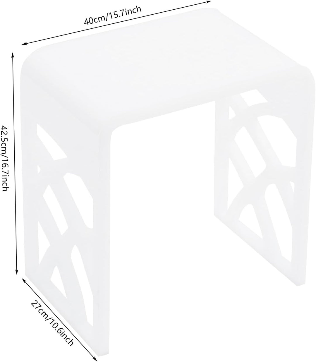 Acryl Sitzhocker Duschhocker Badhocker, U-Förmig Badezimmerhocker für Badezimmer, Eingangsbereich un