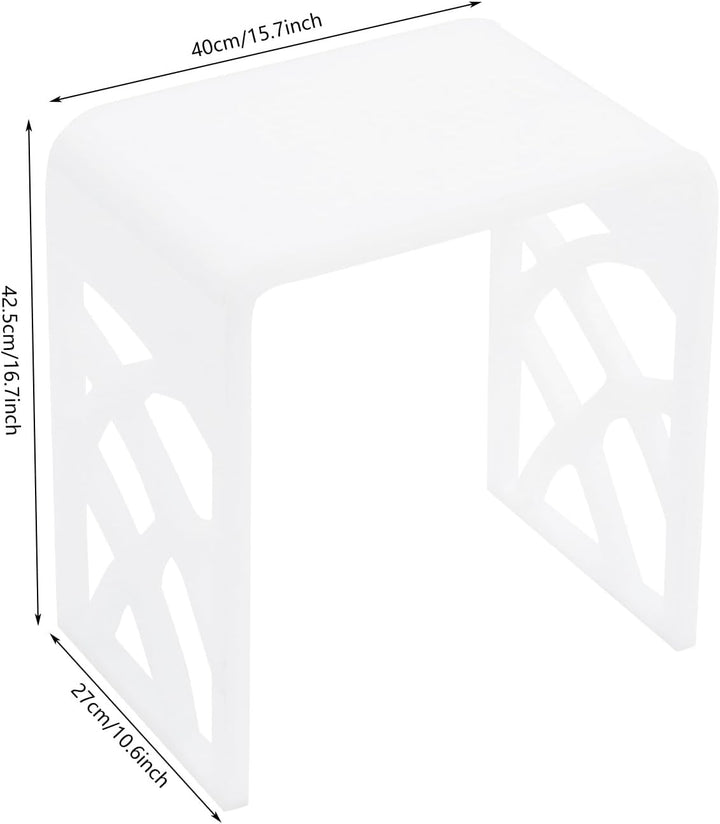 Acryl Sitzhocker Duschhocker Badhocker, U-Förmig Badezimmerhocker für Badezimmer, Eingangsbereich un