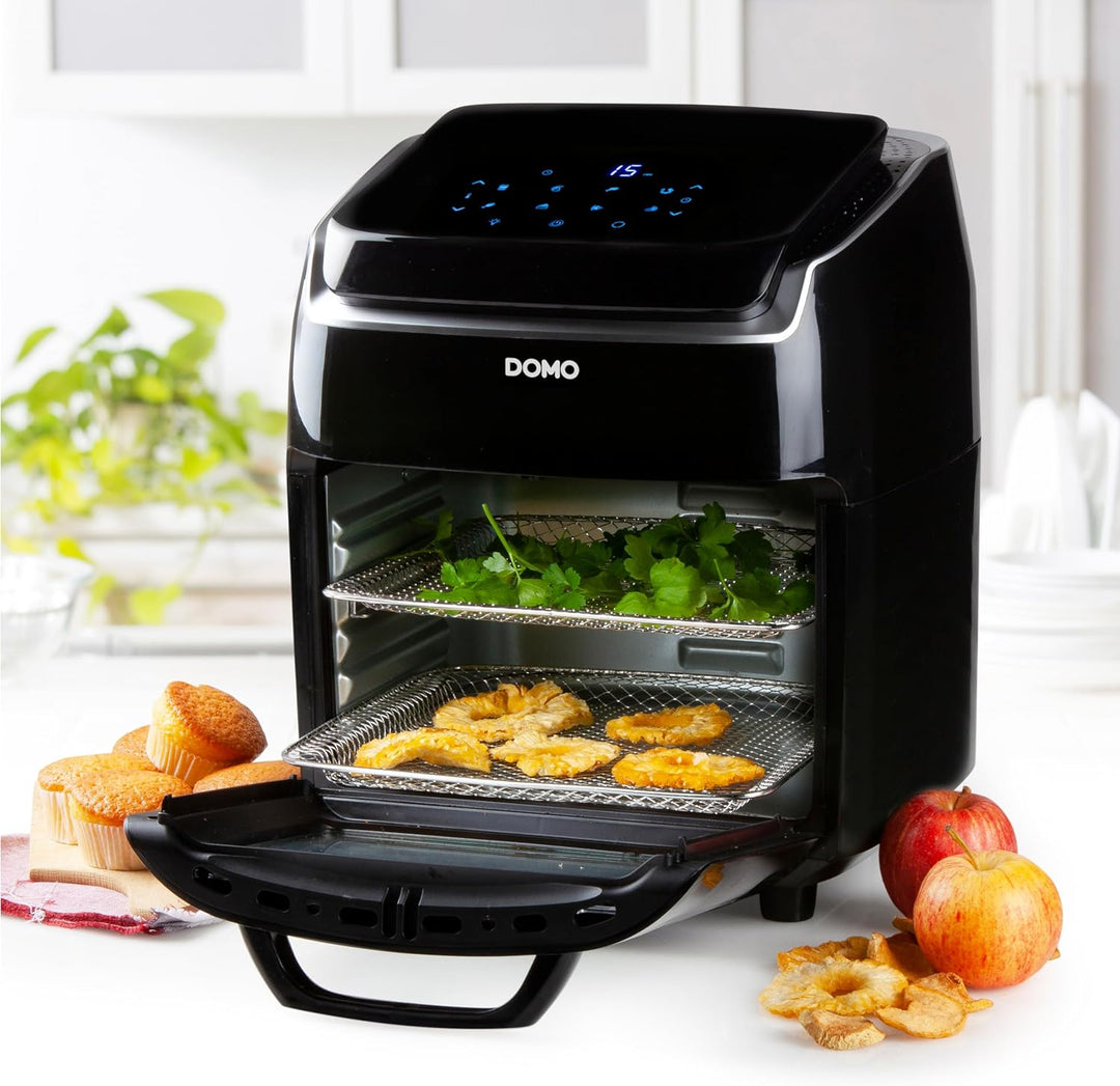 DOMO DO534FR Heissluftfritteuse - 3 in 1 Airfryer Friteuse - Ofen, Drehfunktion und Dörrautomat - 8