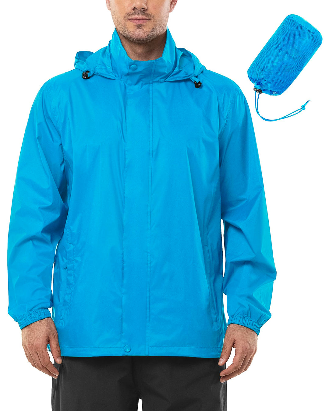 Outdoor Ventures Regenjacke Herren Wasserdicht Ultraleichte Dünne Faltbare Regenmantel Atmungsaktiv