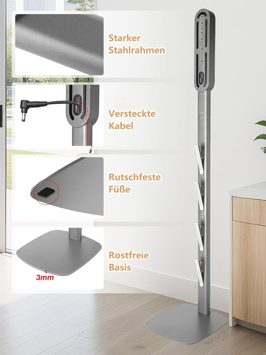Staubsauger Ständer – Kompatibel mit Dyson Gen5, V15, V12, V11, V10, V8, V7, V6 Silber, Silber