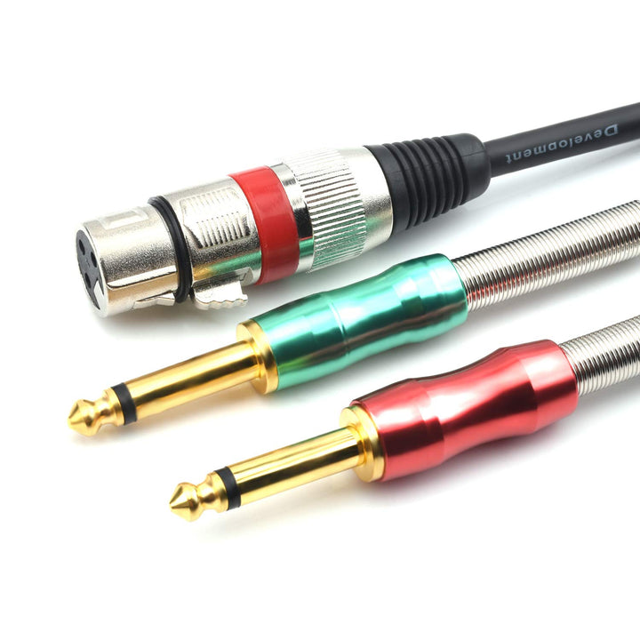 SiYear- 6.6FT XLR-Buchse 3-polig bis 6,35 mm 1/4 Zoll Mono-Stecker Audio-Y-Splitter-Kabel, doppelt 6