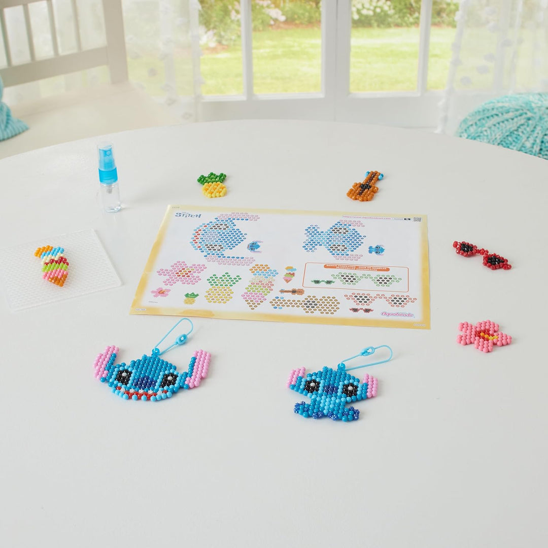 Aquabeads - 35119 Stitch Schlüsselanhänger Bastelset, Wasserperlen Bastelset für Kinder ab 4 Jahren,