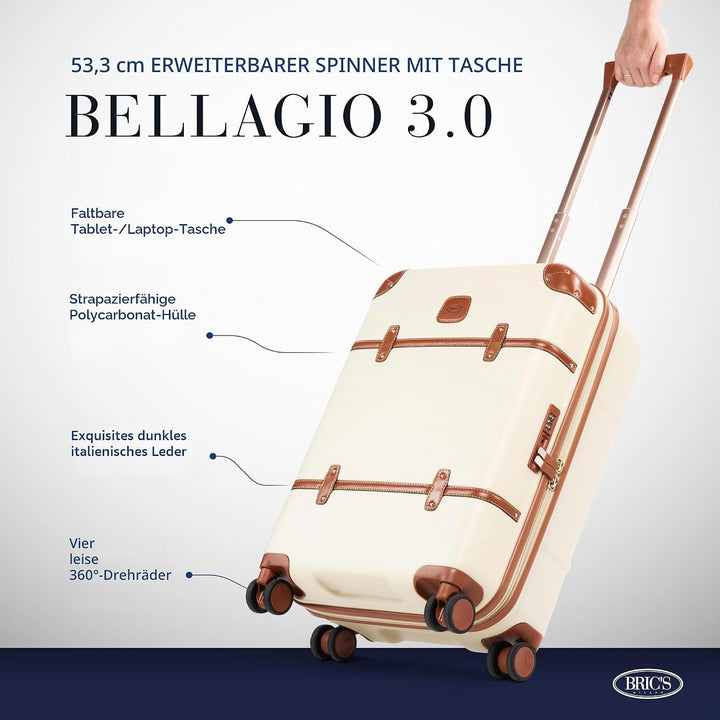 Bric's Bellagio Trolley 55 cm Cream 21 inch Cream, 21 inch Cream