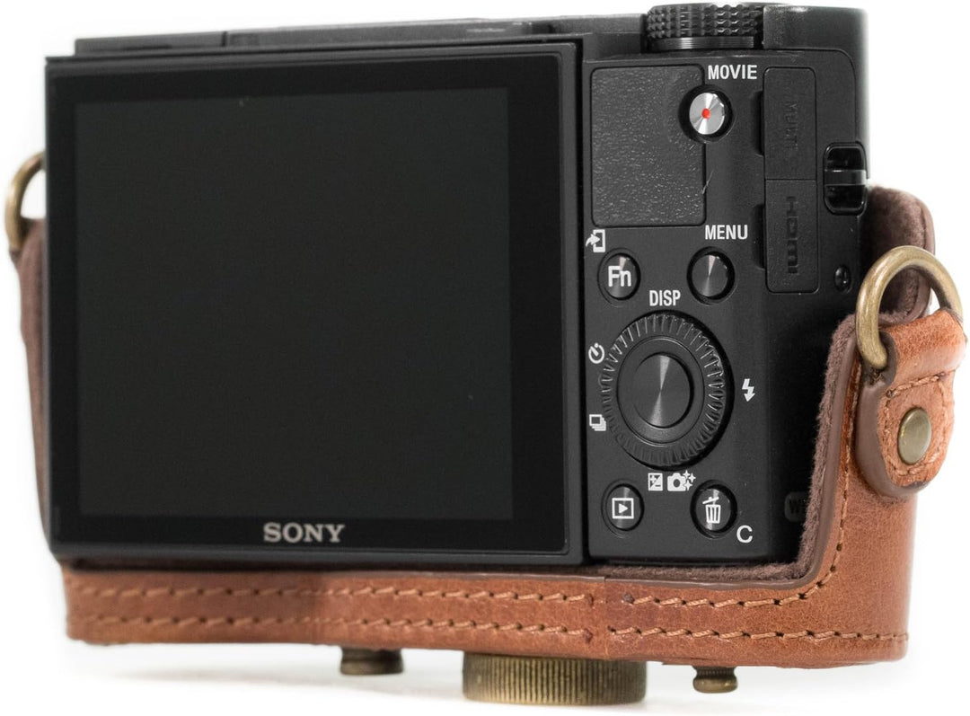 MegaGear MG875 Sony Cyber-shot DSC-RX100 VI, DSC-RX100 V, DSC-RX100 IV Ever Ready Echtleder Kamerata