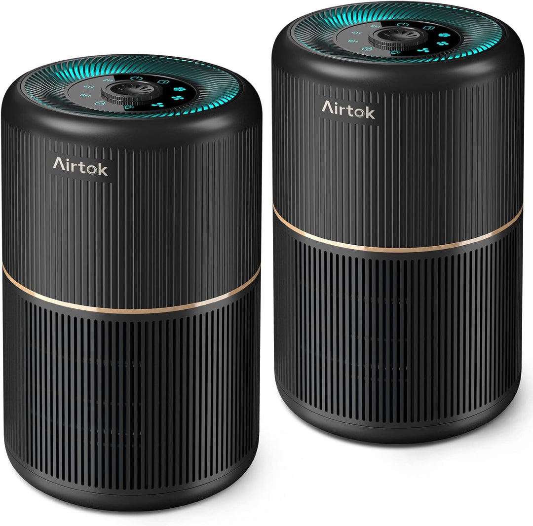 AIRTOK 2PC Luftreiniger, Luftreiniger Allergiker mit Aromatherapiefunktion, 99,97% Entfernung bis 0,