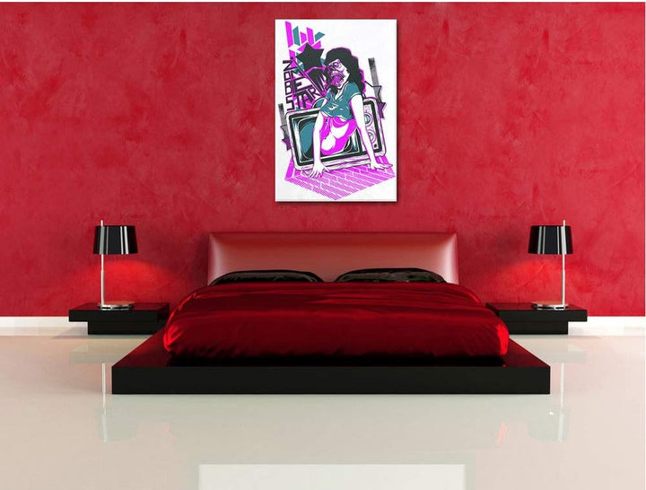 Shes alive white Leinwandbild Bild auf Leinwand, XXL riesige Bilder fertig gerahmt mit Keilrahmen, K