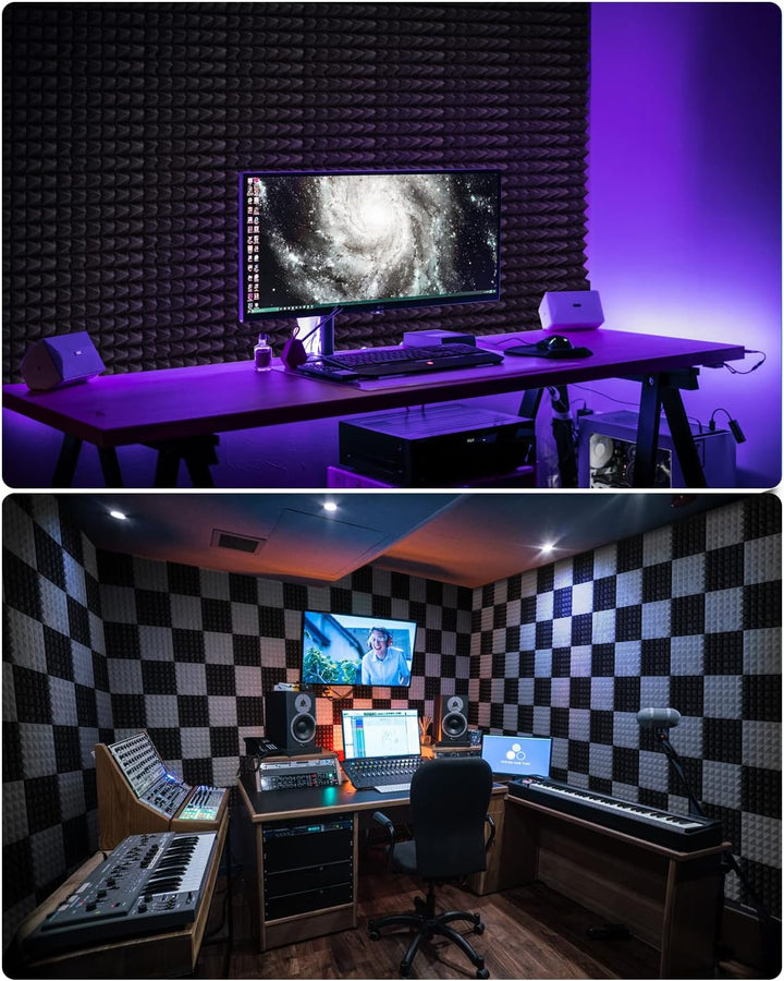 Schallabsorber 12 Stück Akustikschaumstoff Pyramiden Schalldämmung Schallschutz Wand Für Studioaufna