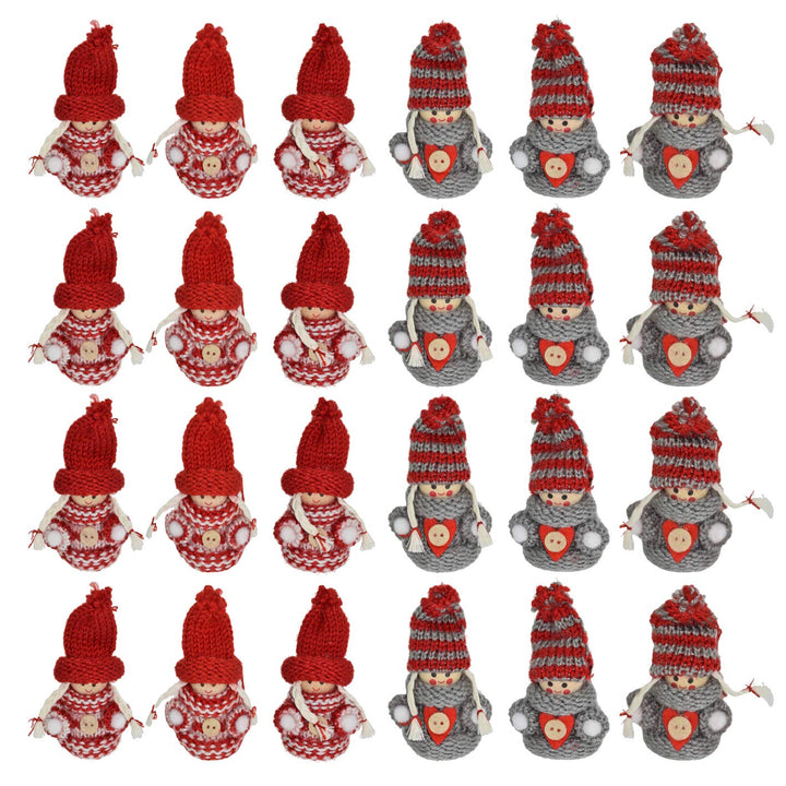 CREOFANT 24 Stück Wichtel Nordic 8cm· Wichtel Dekoanhänger · Weihnachtsdekoration Wichtel · kleine W