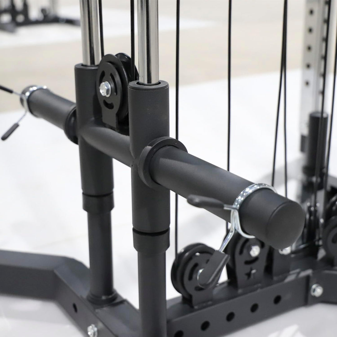 Train Hard® Erweiterbare Station Kabelzug Trainer Latzugstation Kraftstation Cross Over mit Klimmzug