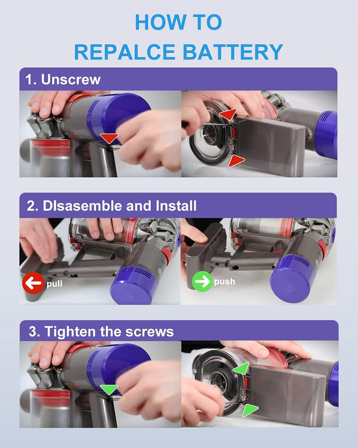 DTK 21.6V 4000mAh V7 Ersatzakku für Dyson V7 Akku V7 Motorhead V7 Trigger V7 Fluffy V7 Animal V7 Abo