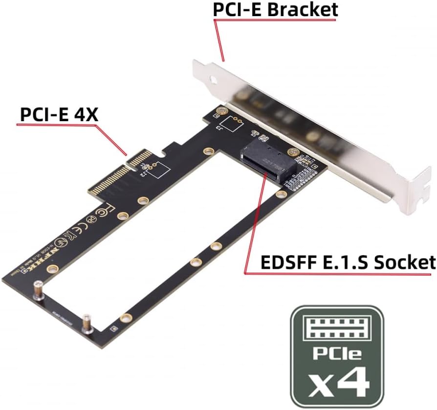 CY Adapter PCI-E 4.0 4X Host-Adapter auf NVMe Ruler 1U GEN-Z EDSFF 9,5 mm 15 mm 25 mm Dicke Kurze SS