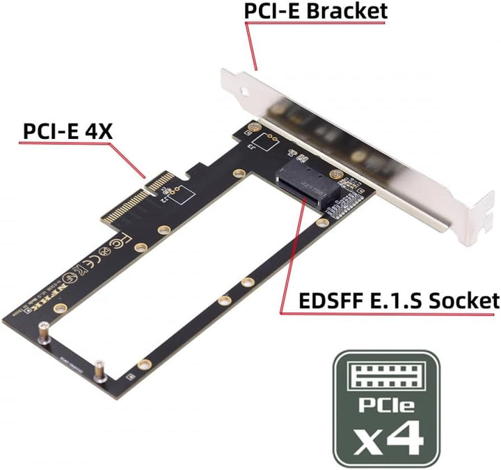 CY Adapter PCI-E 4.0 4X Host-Adapter auf NVMe Ruler 1U GEN-Z EDSFF 9,5 mm 15 mm 25 mm Dicke Kurze SS