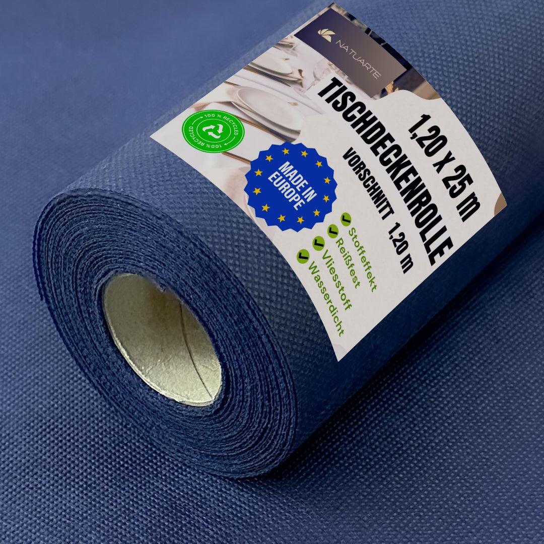 Tischdeckenrolle, 1.20 m x 25 m, VORSCHNITT alle 1,20m, Stoffähnliches Vlies Tischdecke, Einweg, Fei