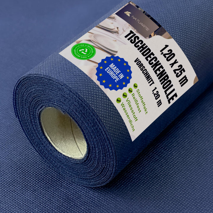 Tischdeckenrolle, 1.20 m x 25 m, VORSCHNITT alle 1,20m, Stoffähnliches Vlies Tischdecke, Einweg, Fei