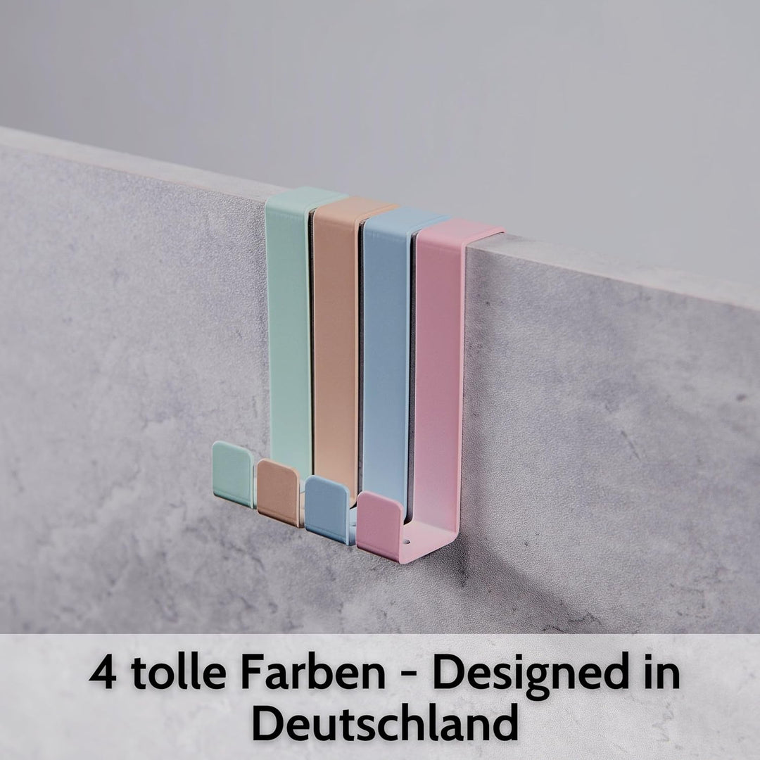 DEKAZIA® 8 Türhaken Kinderzimmer rosa | Türgarderobe Kinder | Türhaken zum Einhängen | Kleiderhaken