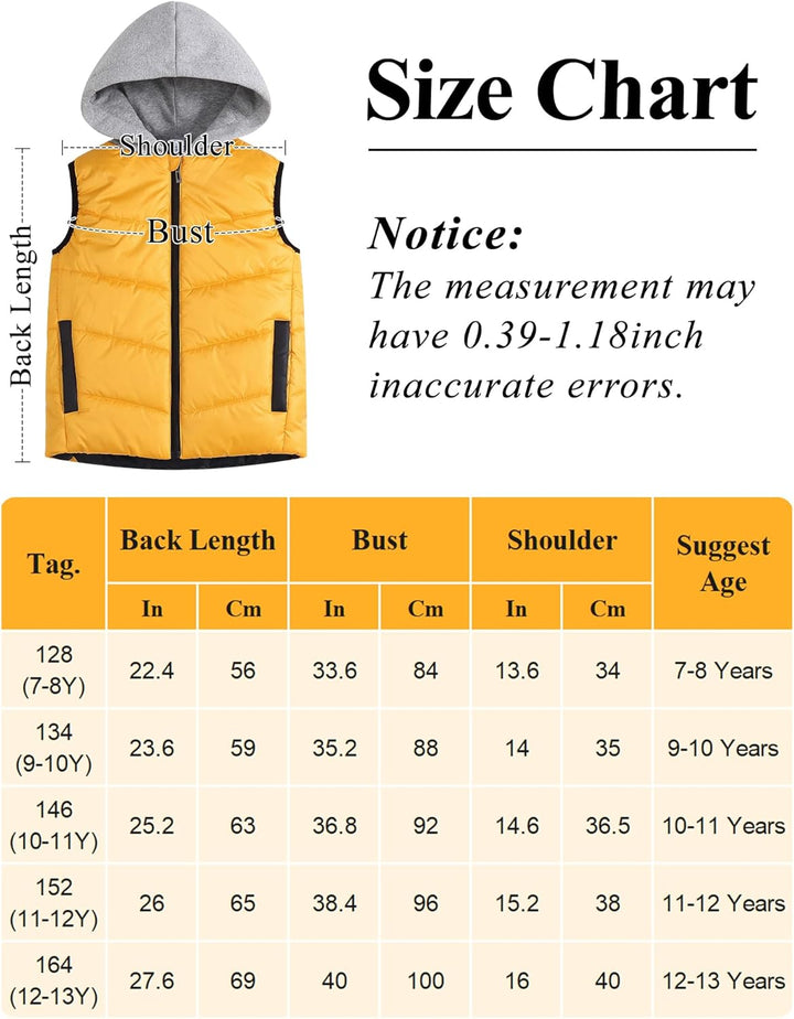 SEAUR Daunenweste Kinder Winter Kapuzenweste Jungen Mädchen Weste Outdoor Winddicht Leicht Pufferwes