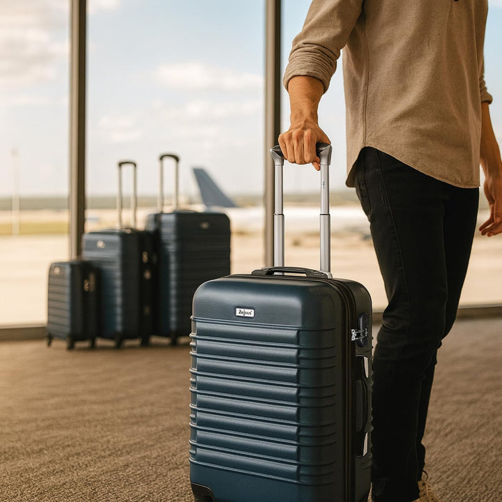 Zelsius Koffer Set 4 Stück, Anthrazit | ABS Hartschalenkoffer mit Zahlenschloss, 4 Rollen und Innen