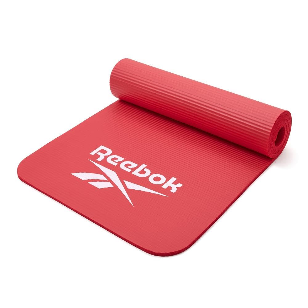 Reebok Trainingsmatte - Rutschfeste Gymnastikmatte aus natürlichem Gummi in 7mm, 10mm, 15mm und vers
