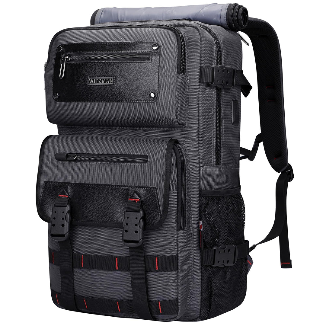 WITZMAN Reiserucksack Herren mit USB-Ladeanschluss Gross als Nylon Reisetasche Tragbar Fit 17 zoll L