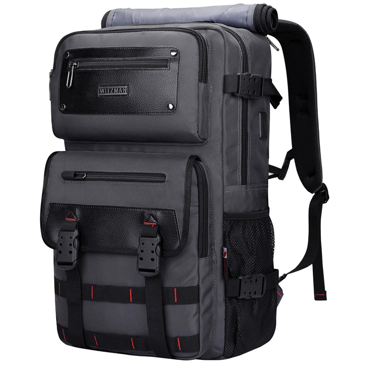 WITZMAN Reiserucksack Herren mit USB-Ladeanschluss Gross als Nylon Reisetasche Tragbar Fit 17 zoll L