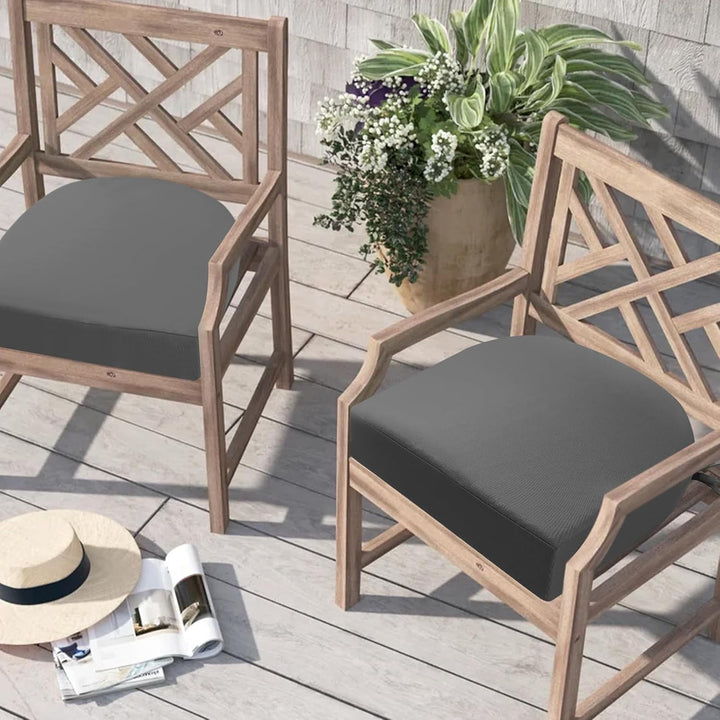 Stuhlkissen für draussen, 2er-Set, Terrassenstuhlkissen für Gartenmöbel, wasserdicht, mit Bändern, S