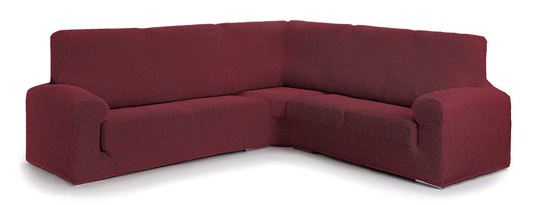 Milica Bezug für Ecksofa aus anpassbarem Stoff, normale Grösse (bis zu 450 cm), Farbe 08 Rot 08 - Ro