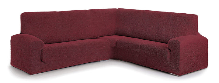 Milica Bezug für Ecksofa aus anpassbarem Stoff, normale Grösse (bis zu 450 cm), Farbe 08 Rot 08 - Ro