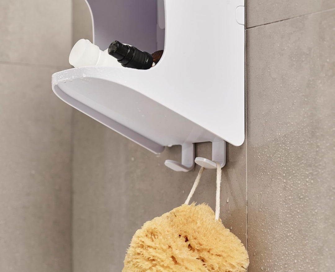 Joseph Joseph Capsule Compact 4-stufiges Duschregal, ohne Bohren, Badezimmerregal für Shampoo - Weis