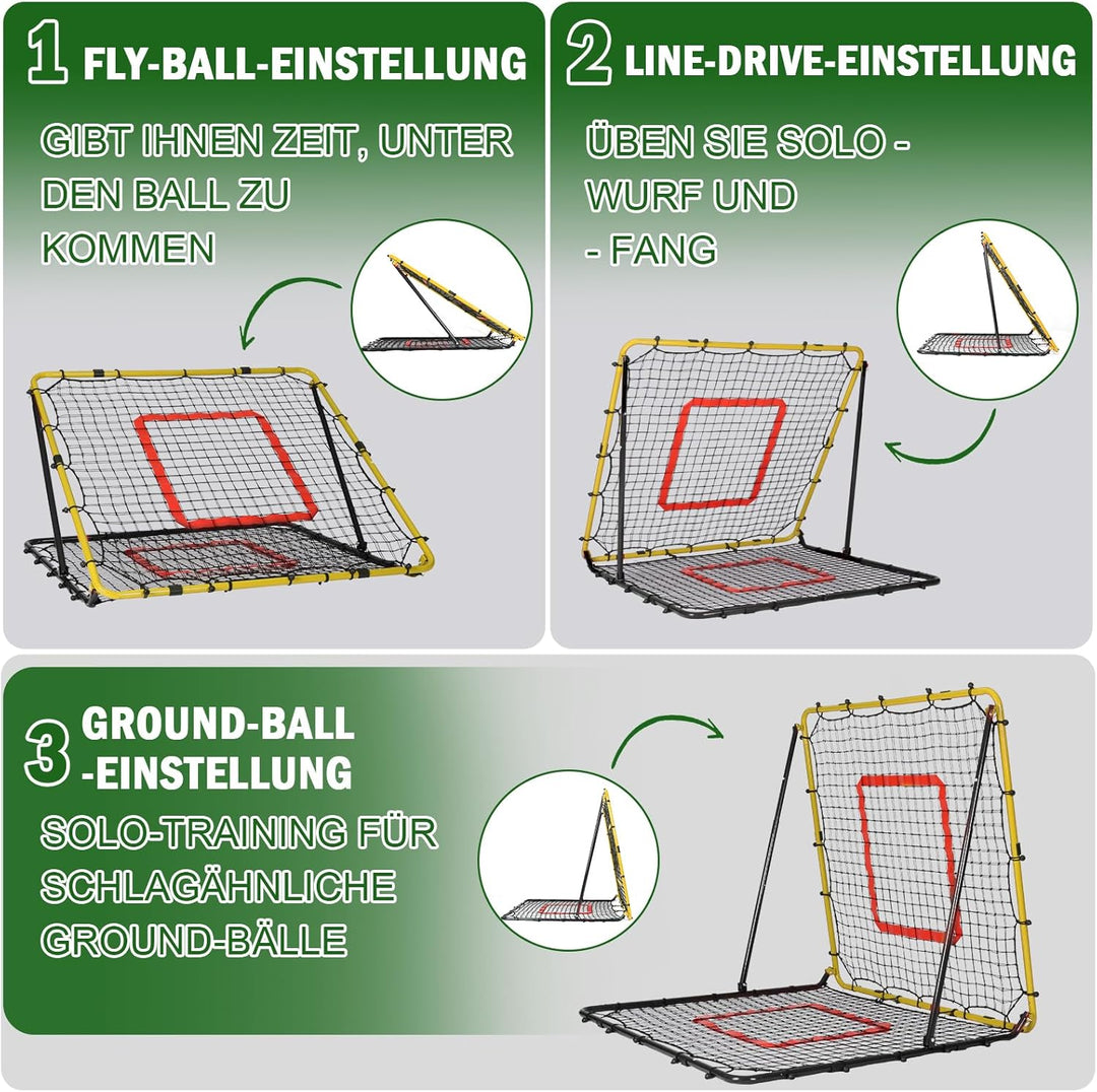 Fussball Rebounder, 85x85cm/120x120cm Rebounder für Fussball, Verstellbar mit 8 Winkeln, Doppellagig