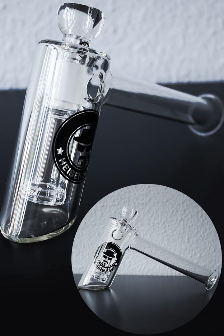 Heisenberg Single Bubble Glasbong Blubber mit 18.8 Schliff (NS19) mit SingleDisc Circulator und Kick