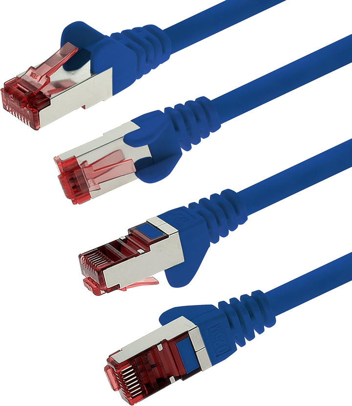 1aTTack.de 5x 3m - Cat 6 Netzwerk-Kabel Patch-Kabel Cat6 RJ45 SFTP - Blau 3,0 Meter Blau, 3,0 Meter