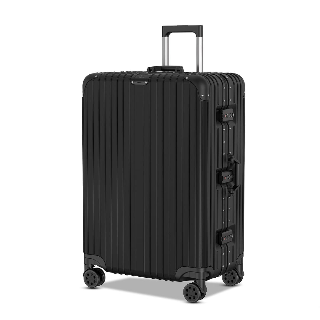Voyagoux Koffer - 114L, Hartschalenkoffer gross, TSA-Schloss, Aluminium, Reisekoffer mit Rollen, 4X