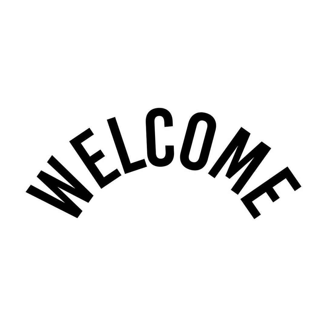 WC Türaufkleber - Welcome (Rundbogen) - 50 x 20 cm - Schwarz - Wähle aus 4 Grössen & 35 Farben 50 x
